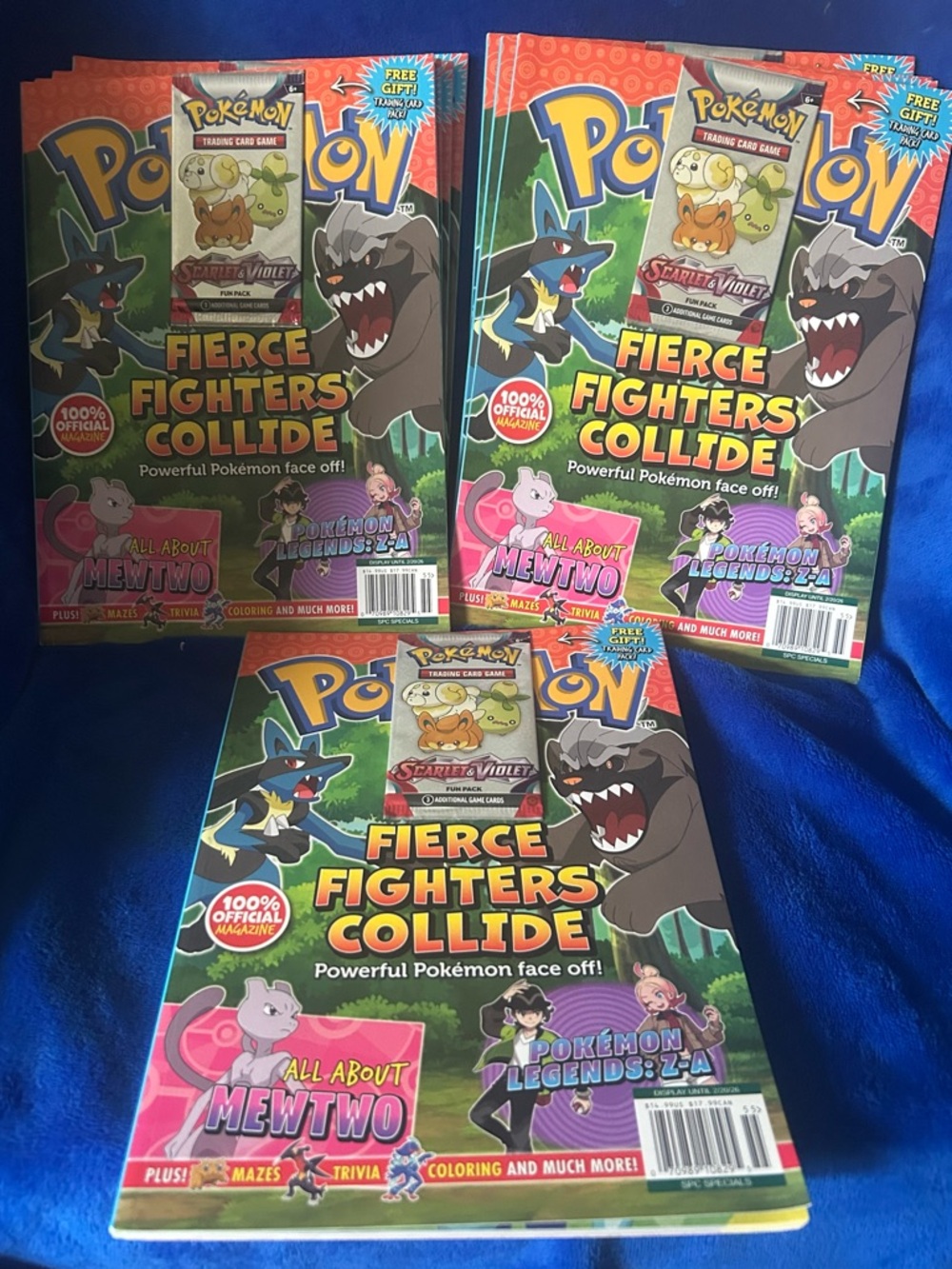 Pokemon Fierce Fighters Collide Kids Magazine with trading cards!